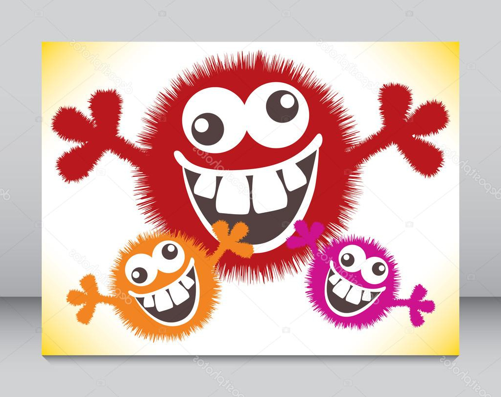 stock illustration crazy furry funny face cartoon design