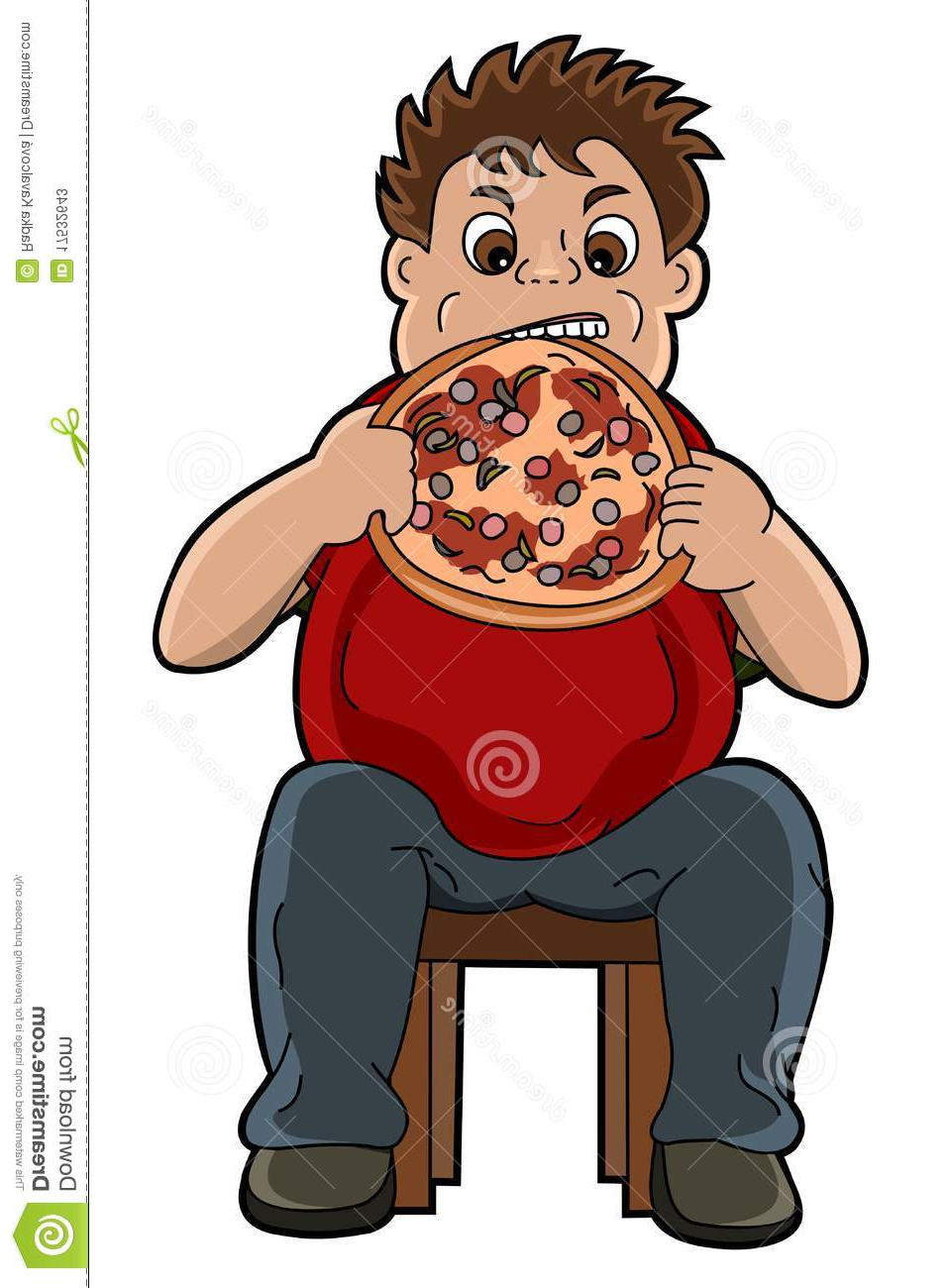photos stock gros dessin animé mangeur d hommes de pizza image
