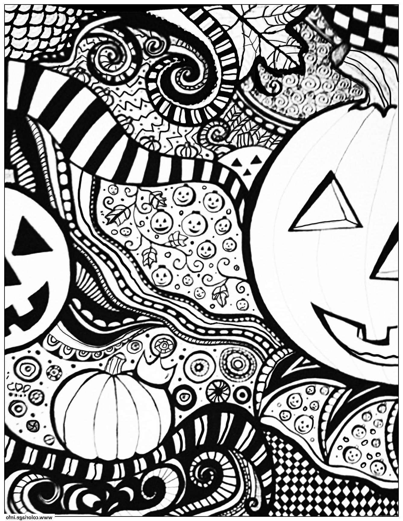 adulte halloween pattern difficile coloriage dessin