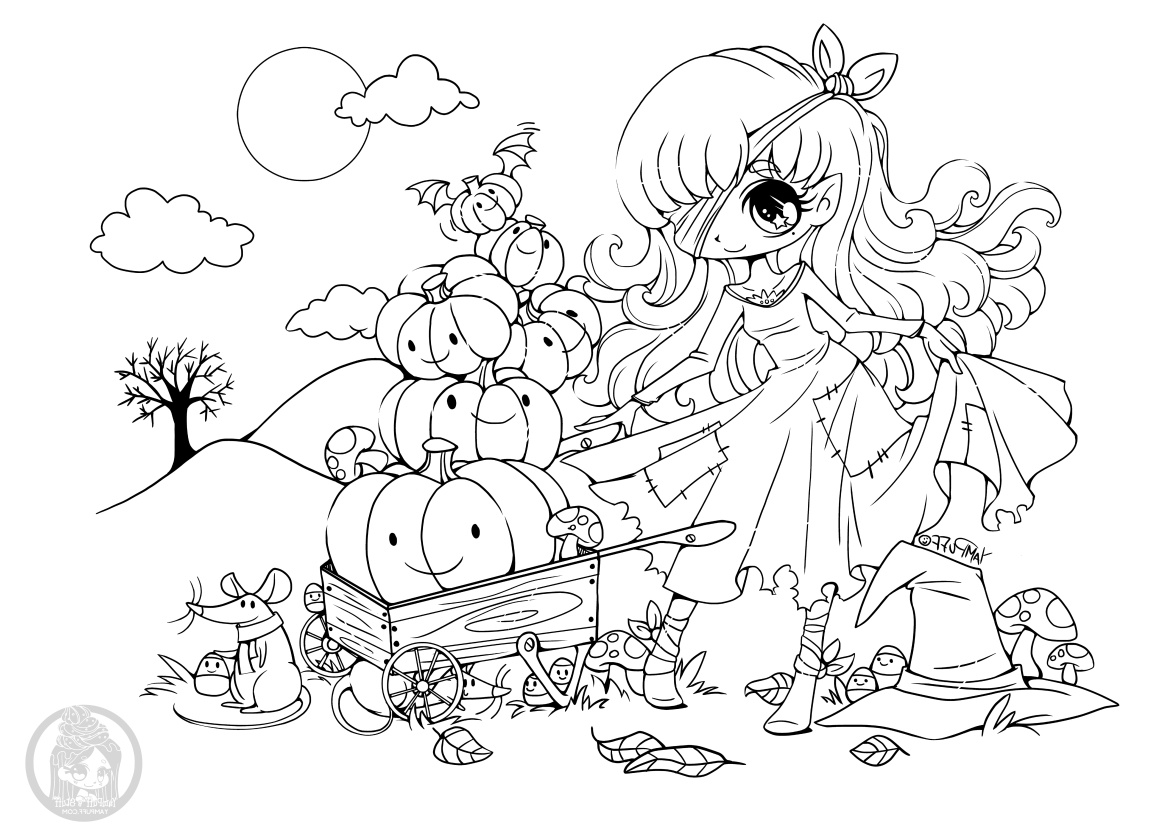 coloriage princesse citrouille yampuff dessin a imprimer halloween