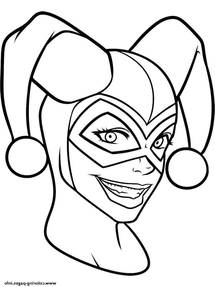 harley quinn face mask printable coloring pages book
