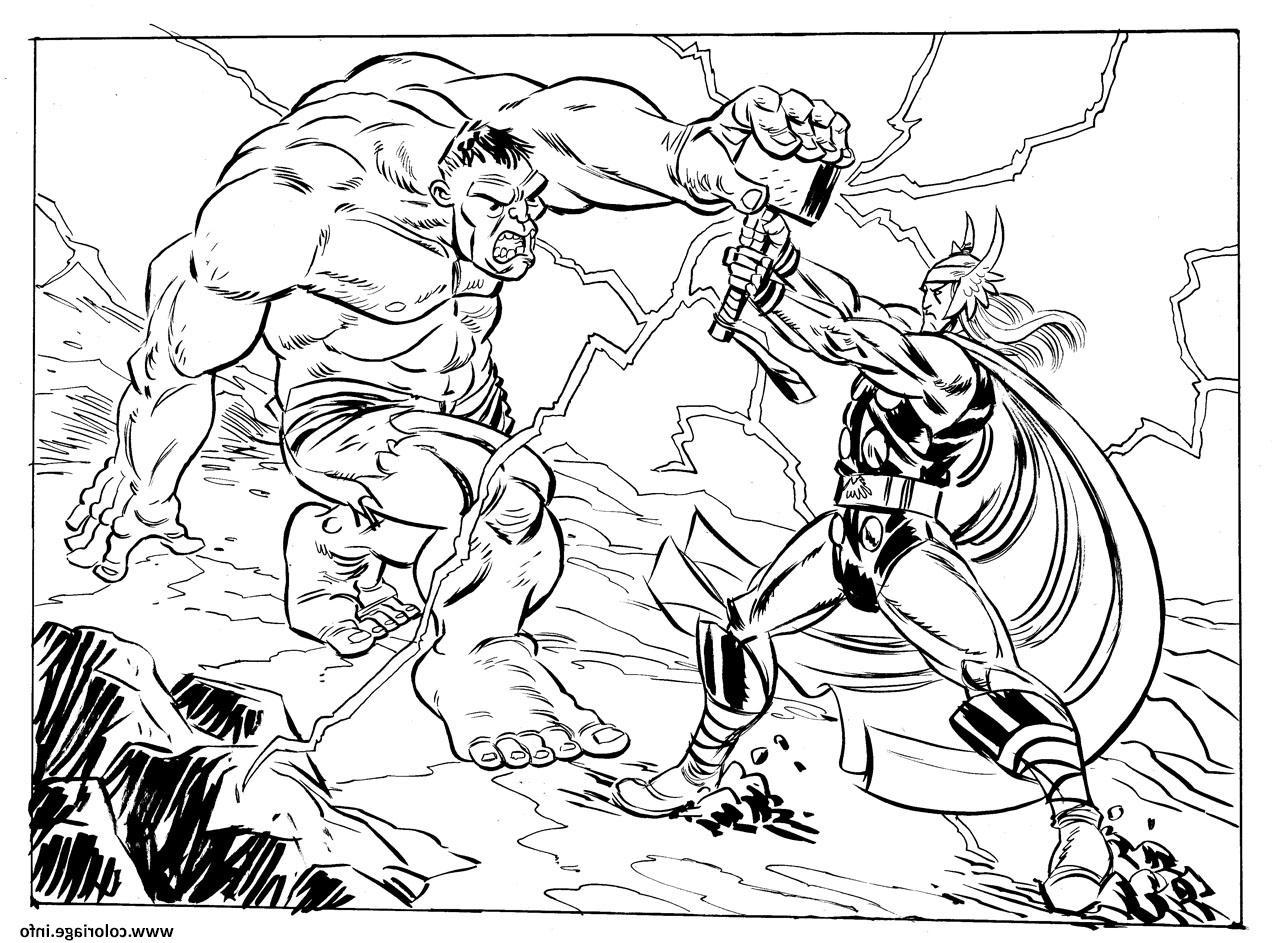 avengers thor vs hulk coloriage