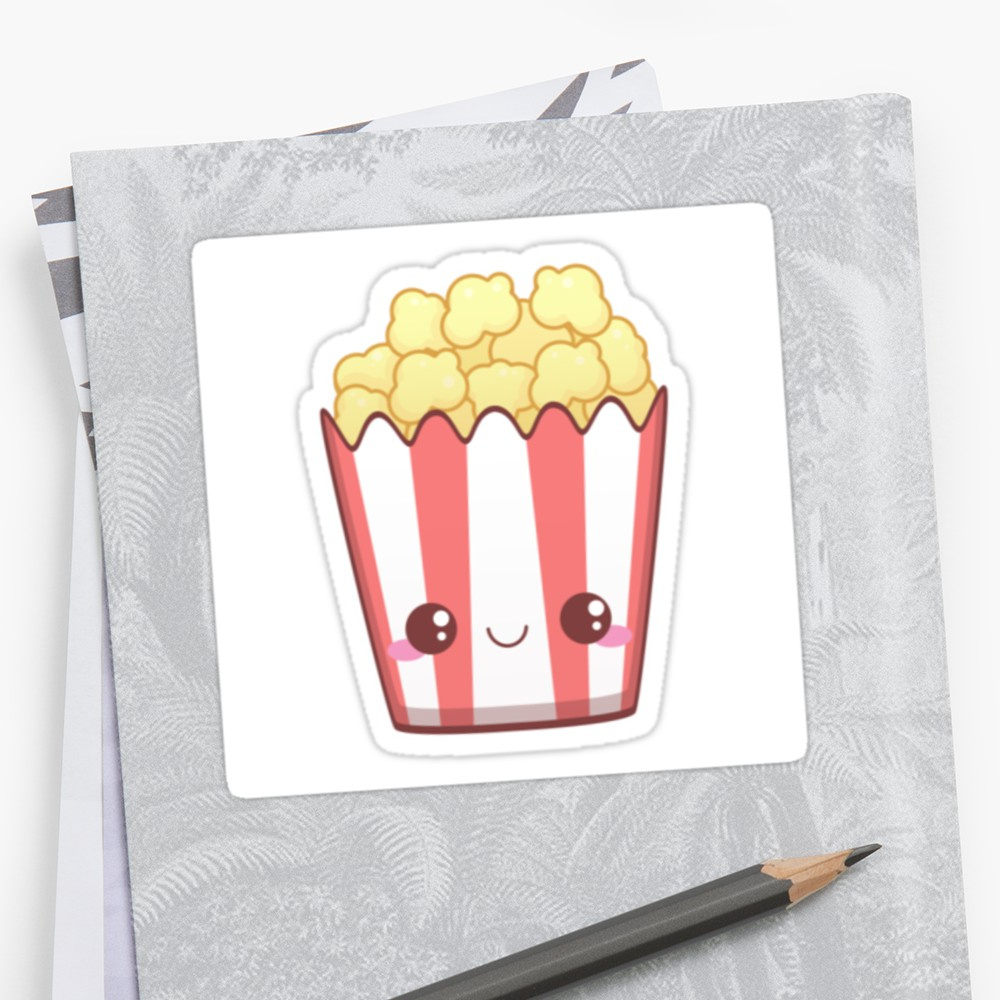 etiqueta engomada de popcorn linda kawaii nuevo p=sticker