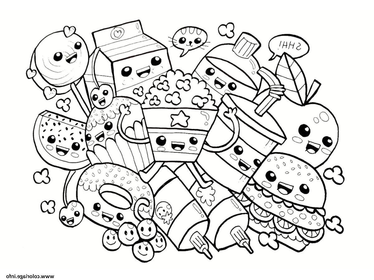 kawaii food nourriture coloriage dessin