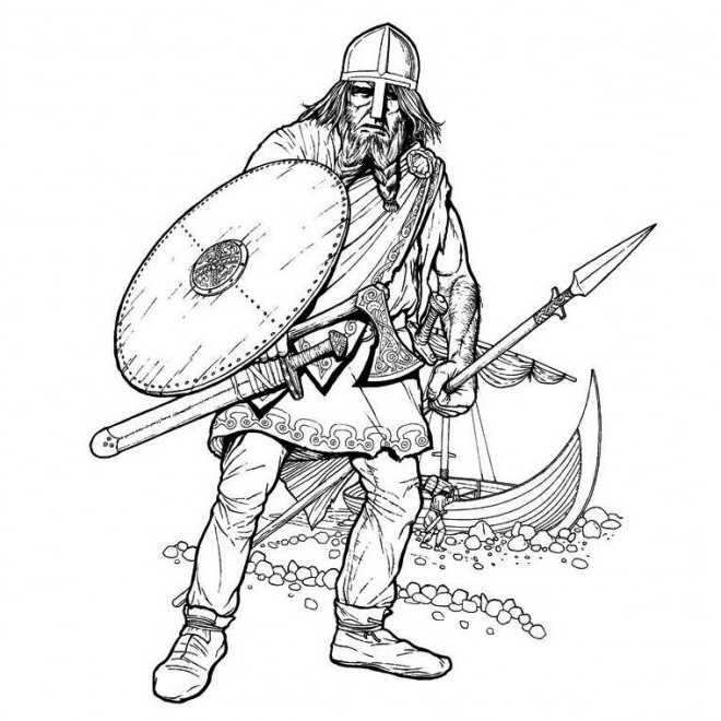 dessin guerrier viking
