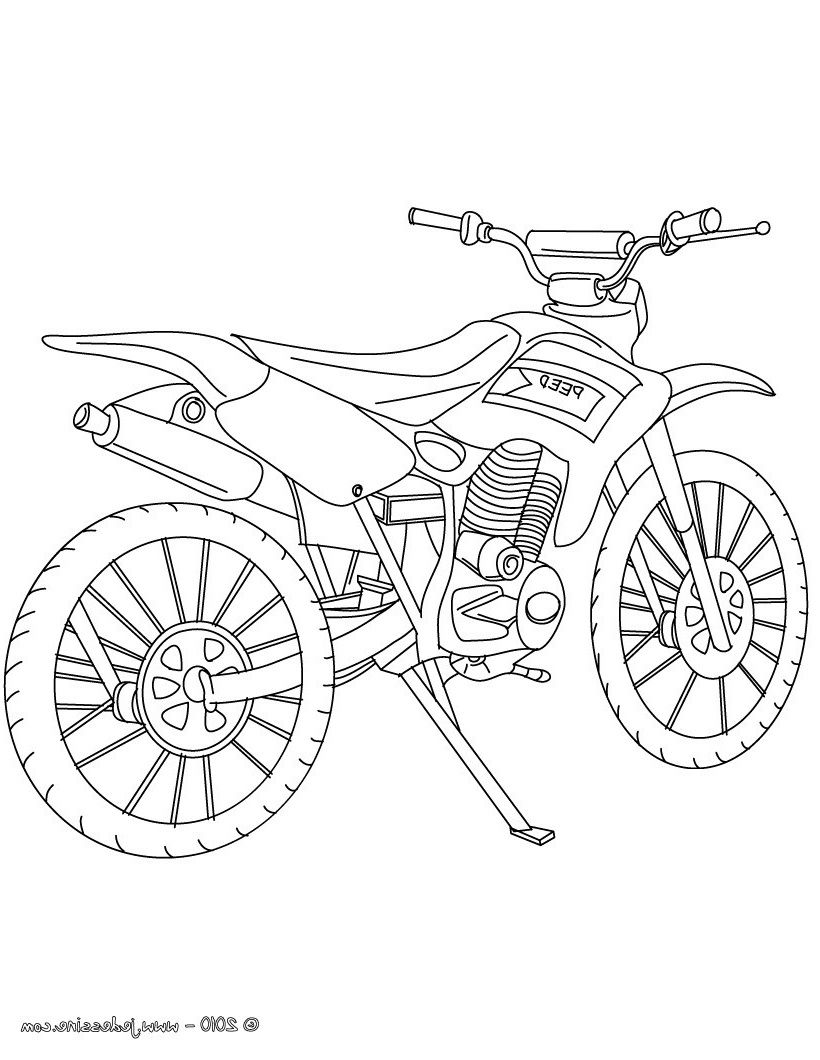 coloriage moto cross profil