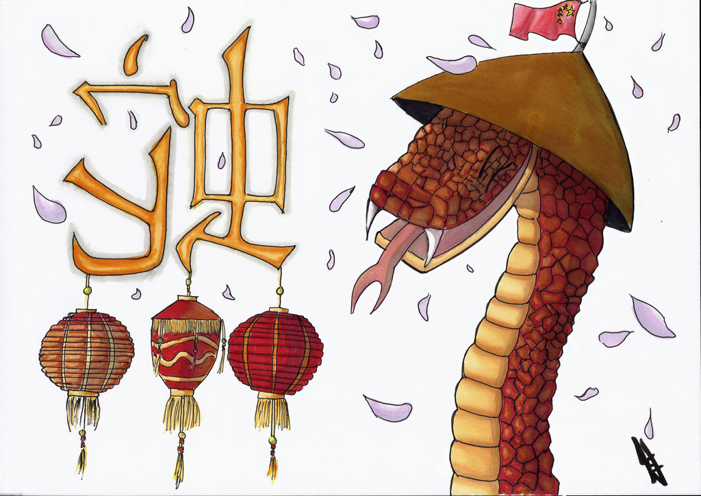 Dessin sur le theme du nouvel ans chinois