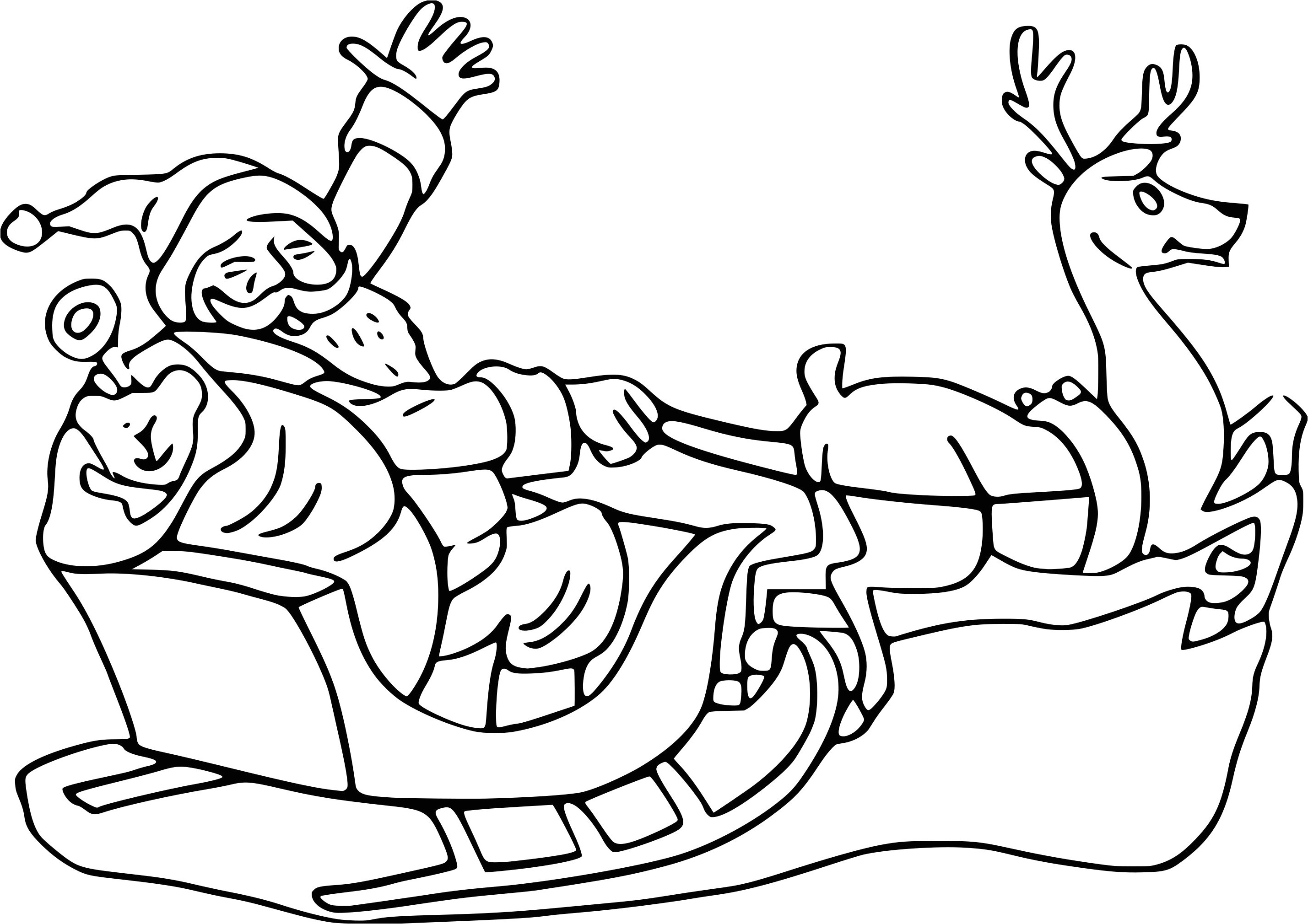 coloriages traineau pere noel a imprimer