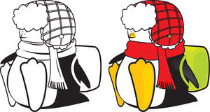 illustration stock livre de coloriage de regard mignon de pingouin d cole image