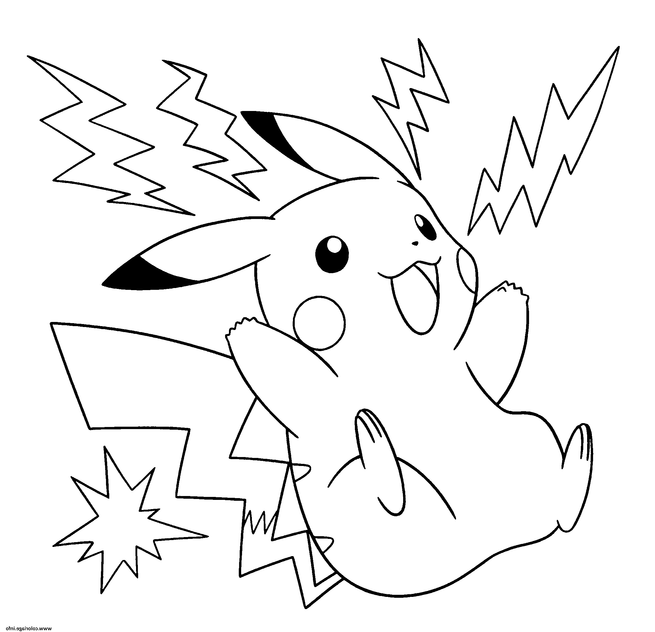 pokemon pikachu electrique coloriage dessin