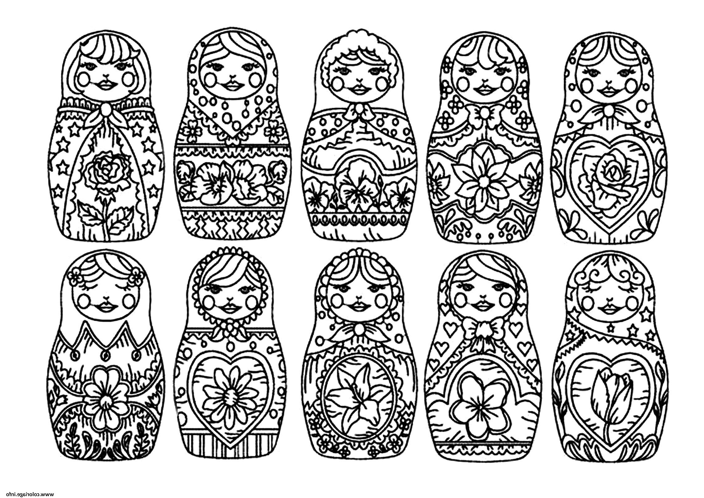 best matryoshka dolls adult poupee russe coloriage dessin