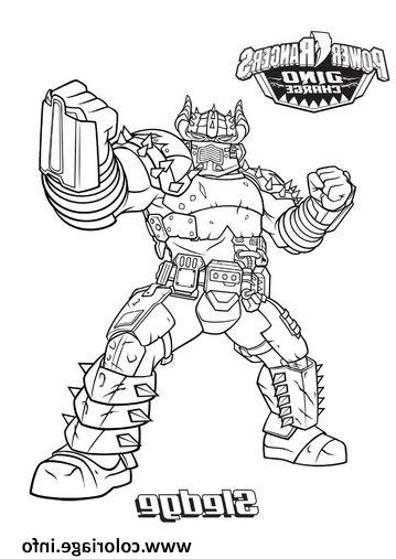 power rangers dino charge sledge coloriage