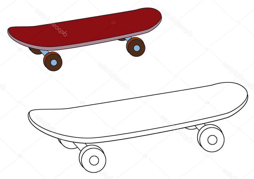 stock photo skateboard coloring page