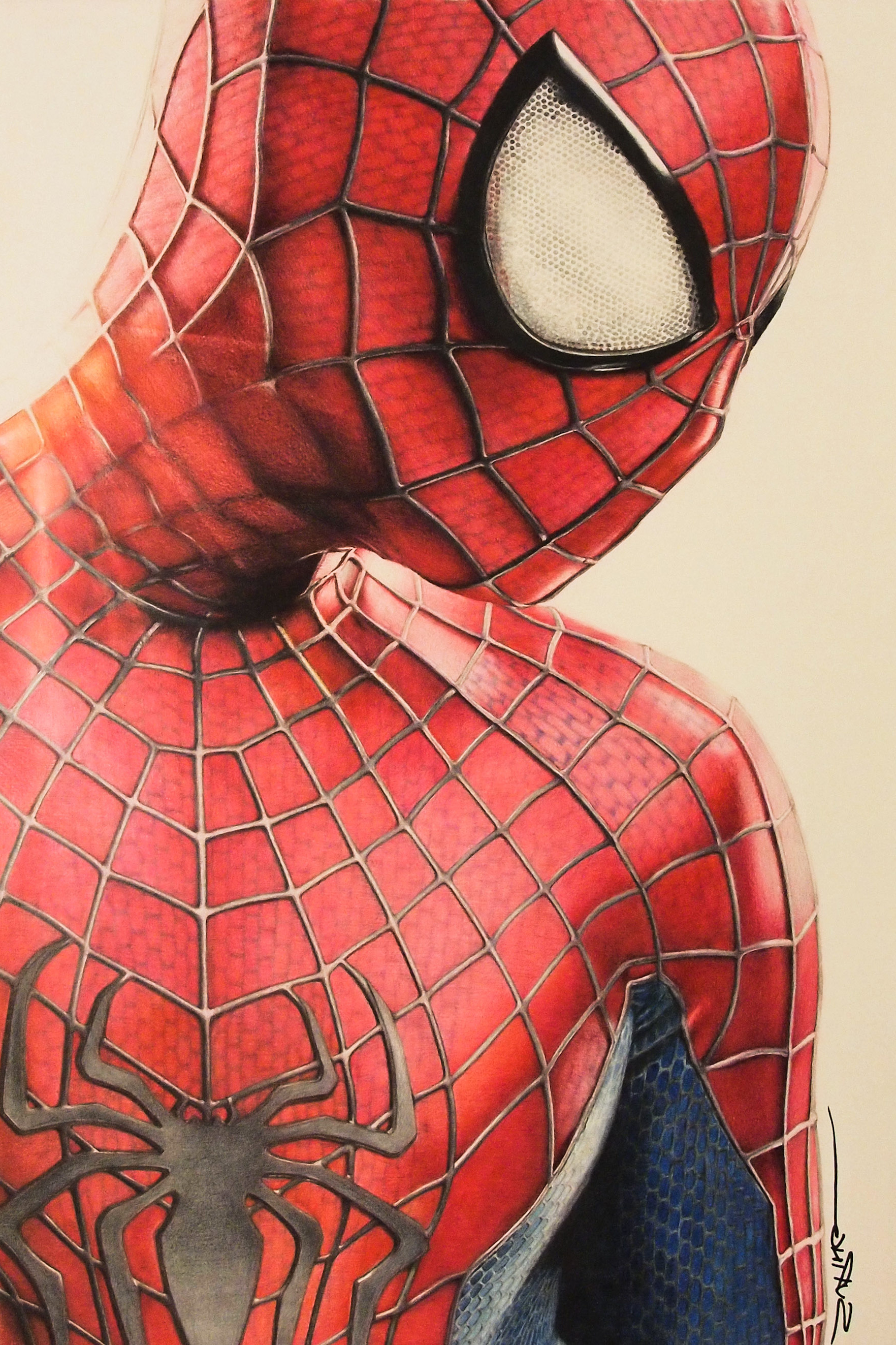 Drawn spider man colored