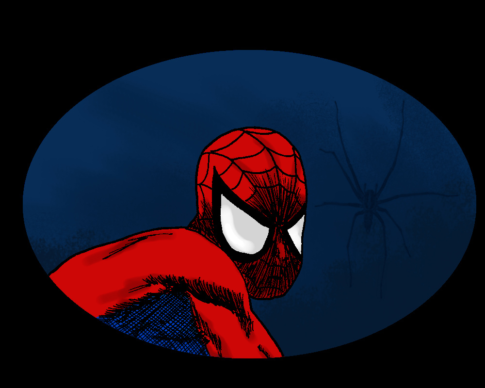 portrait de spiderman en couleur