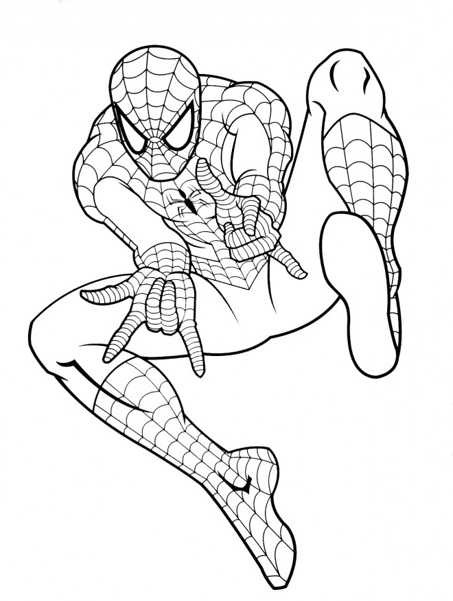 super hero spiderman en action