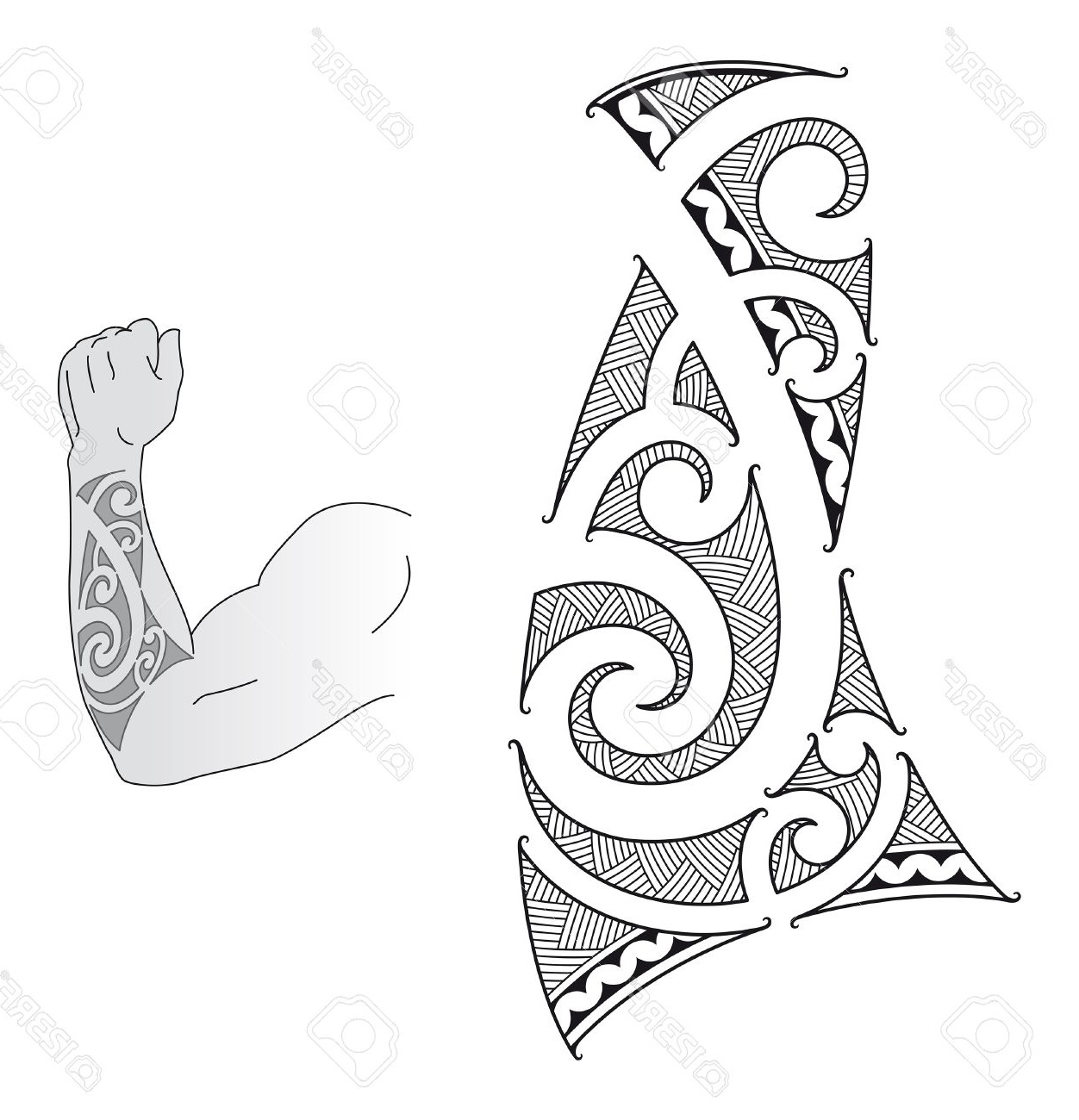 dessin tatouage tribal homme avant bras