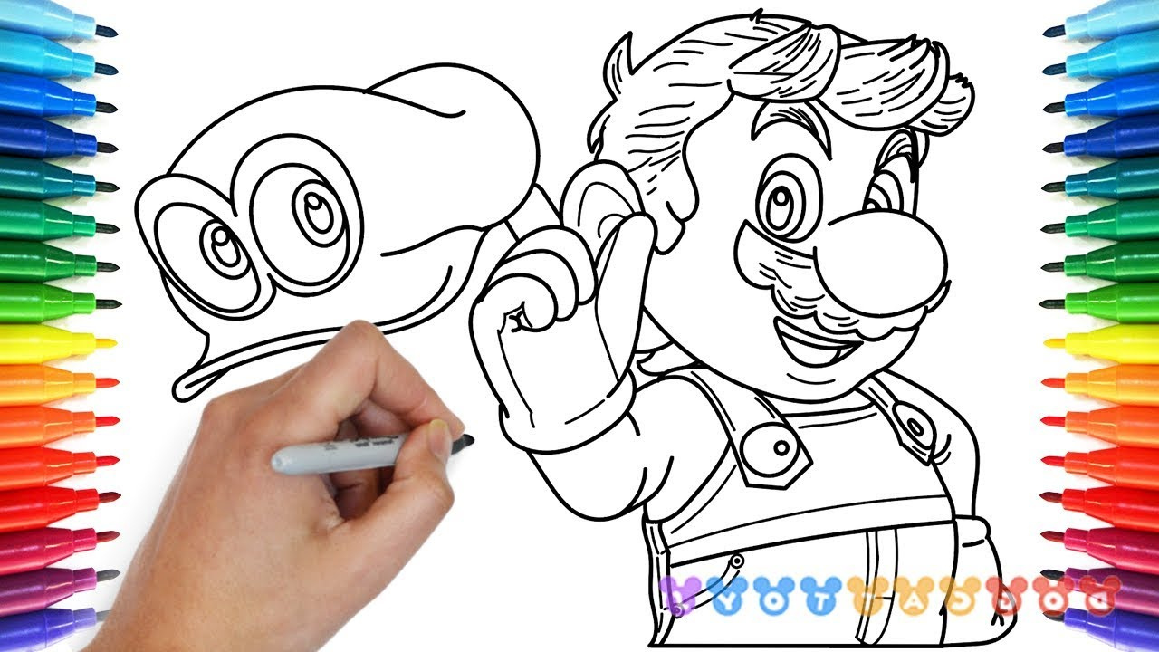 coloring pages mario odyssey