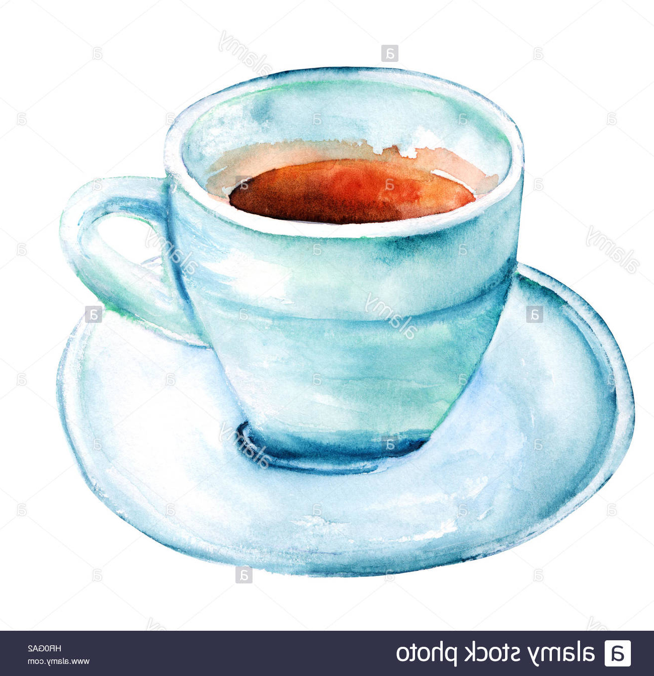 photo image une aquarelle dessin dune tasse de cafe dans la region de teal hues isolated on white