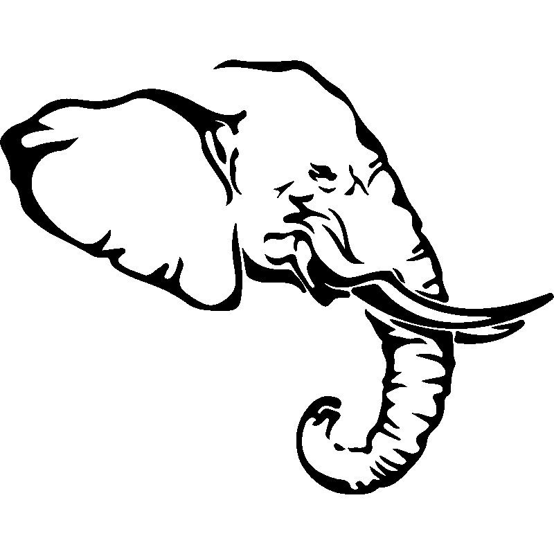 1948 sticker profil d une tete d elephant