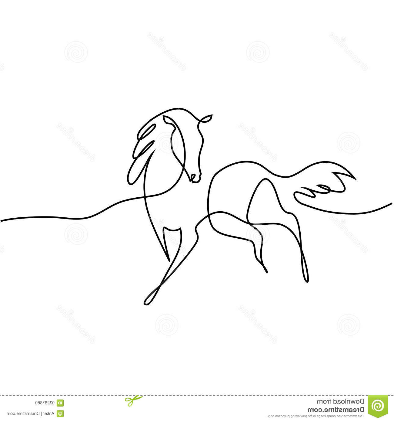 illustration stock un dessin au trait continu logo de cheval image