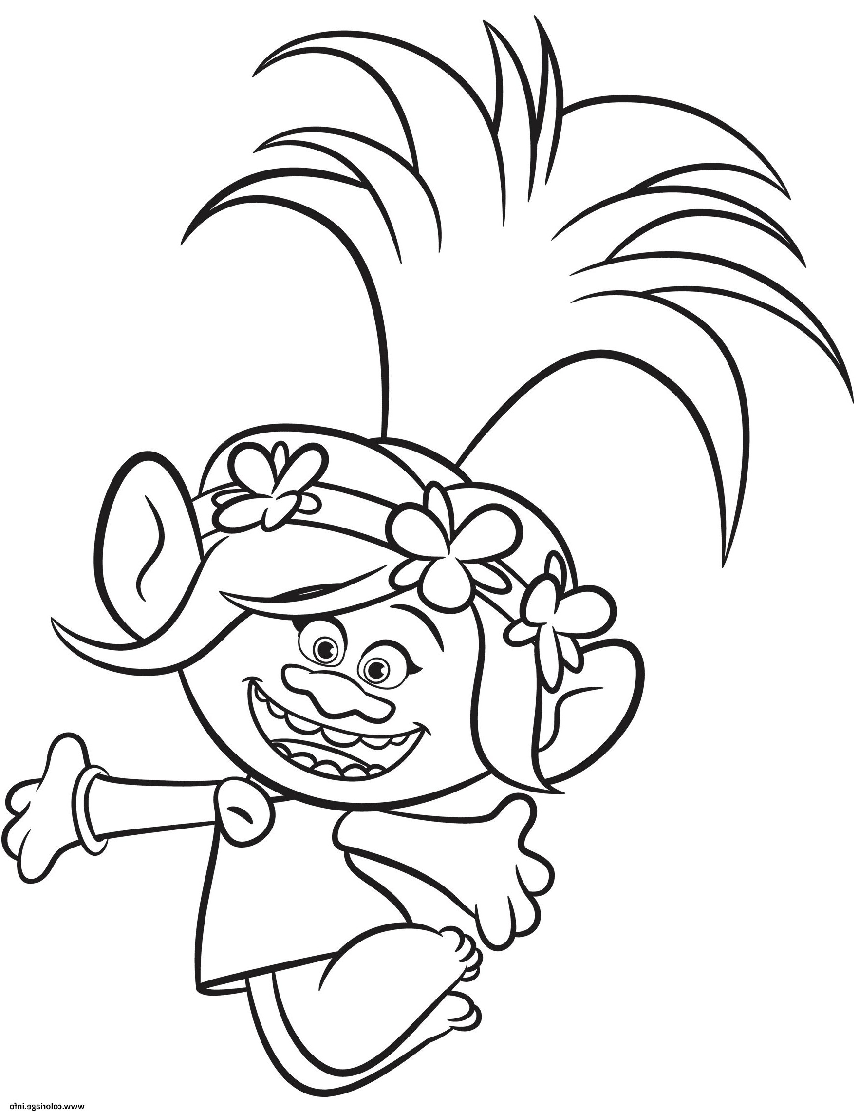 poppy from trolls 2 coloriage