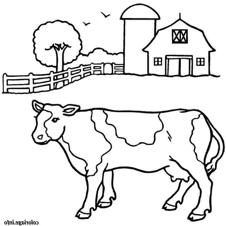 vache a la ferme coloriage