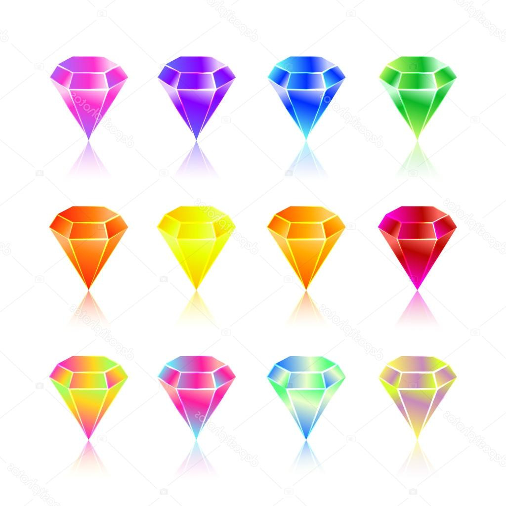 stock illustration cartoon vector gems and diamonds