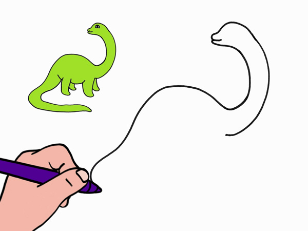 apprendre a dessiner un dinosaure en 3 etapes