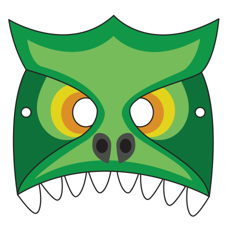 green dino mask