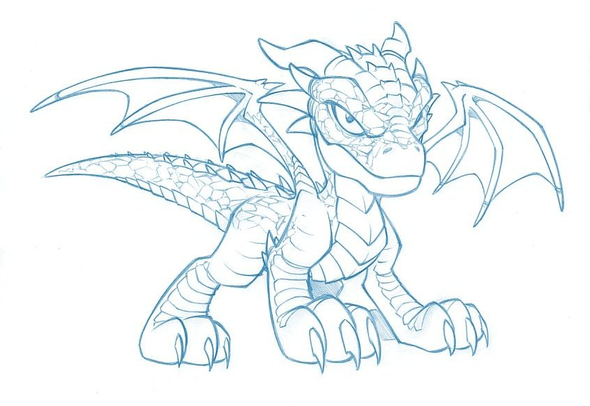 dessin petit dragon mechant