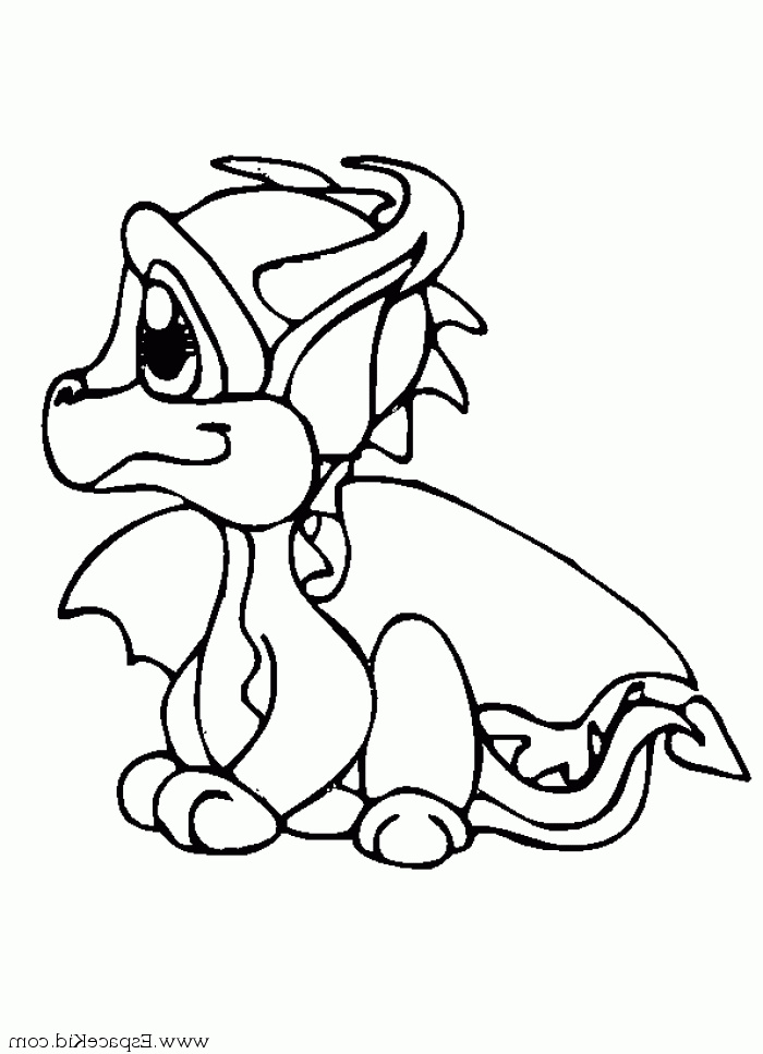 coloriage de dragon facile a dessiner