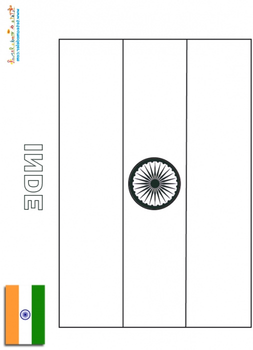 coloriage drapeau inde