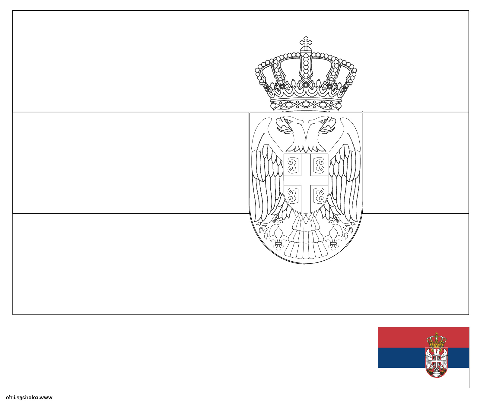 drapeau serbie coloriage