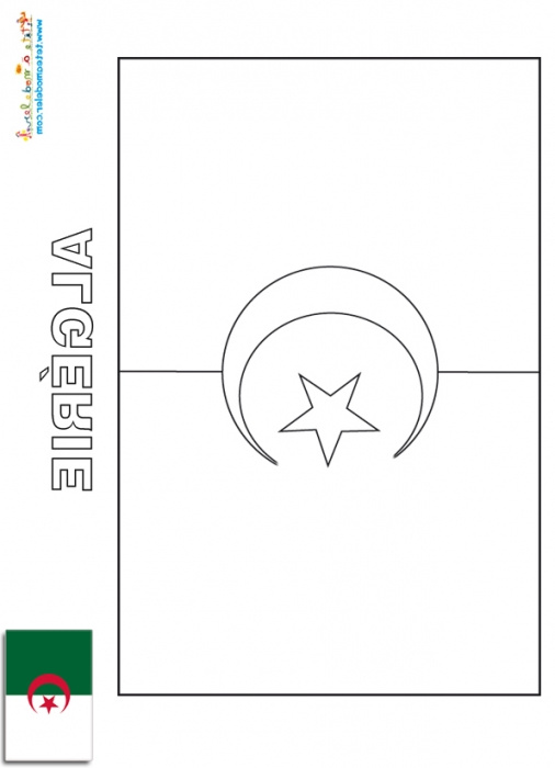 coloriage drapeau algerie