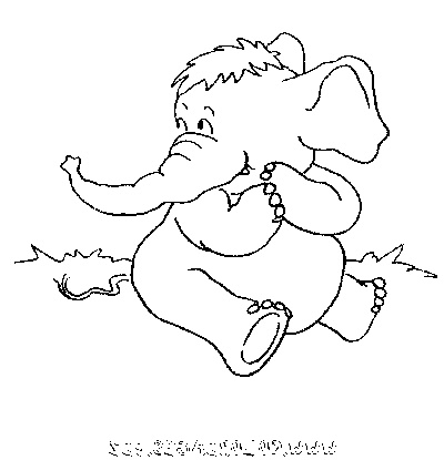 imprimer coloriage 7425 elephant assis