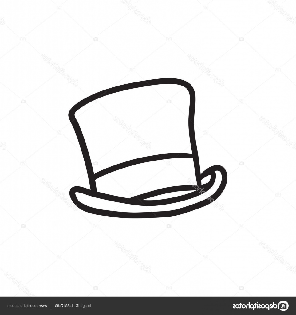 stock illustration top hat sketch icon