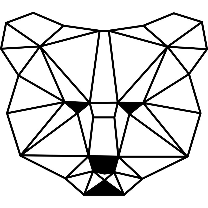 1777 sticker tete d ours en forme geometrique