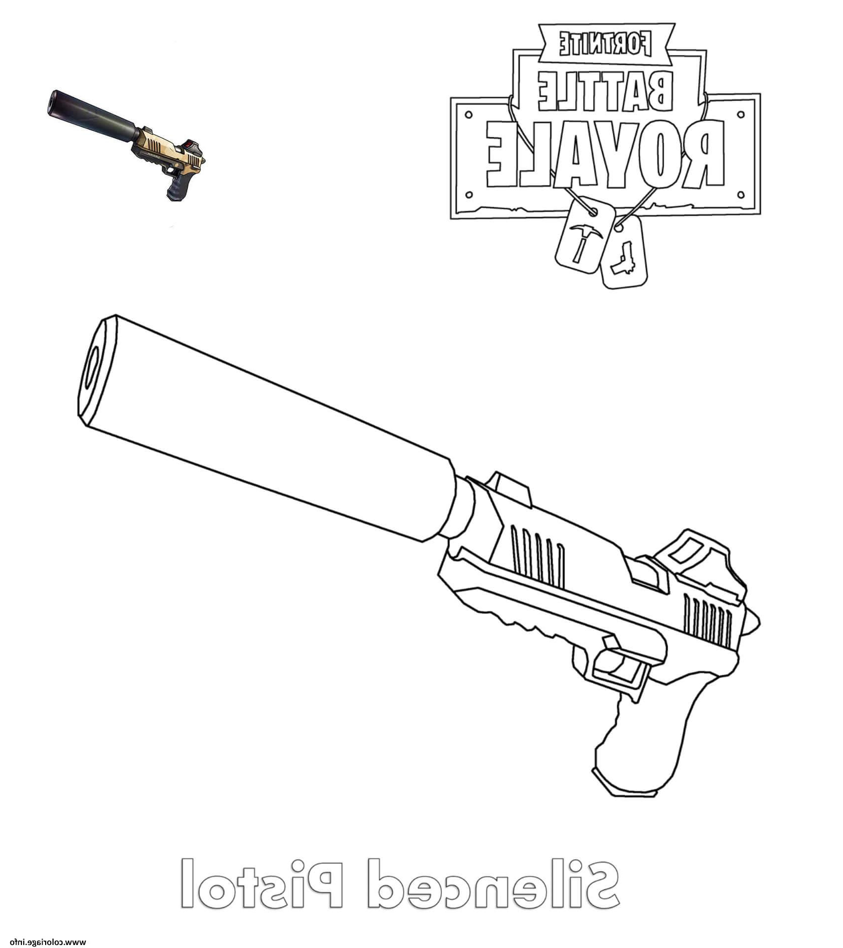 silenced pistol fortnite coloriage dessin