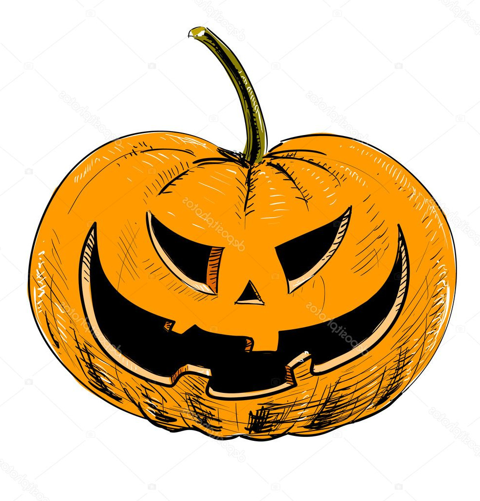stock illustration halloween pumpkin color