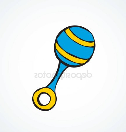 stock illustration rattle vector drawing