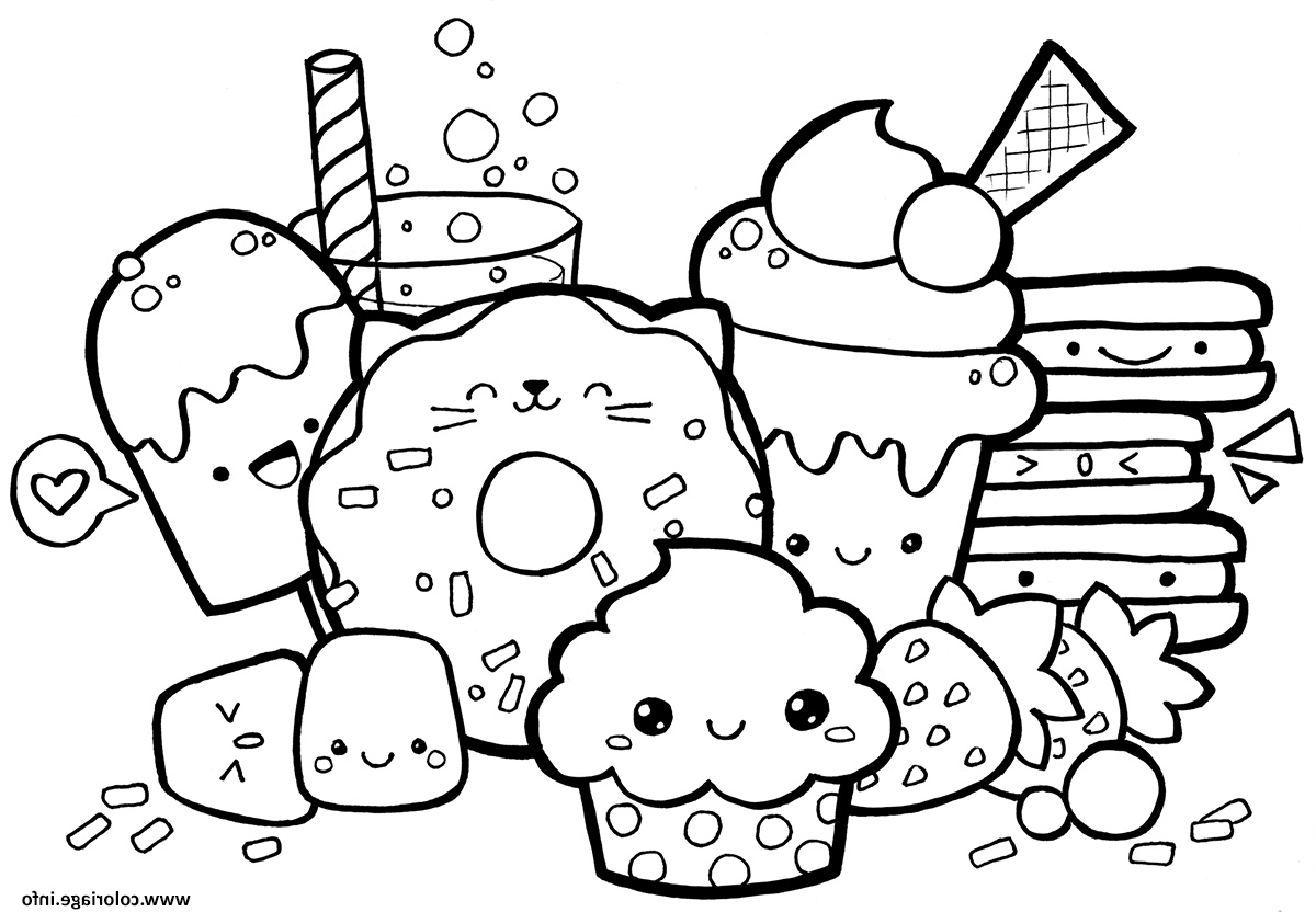 kawaii food coloriage dessin