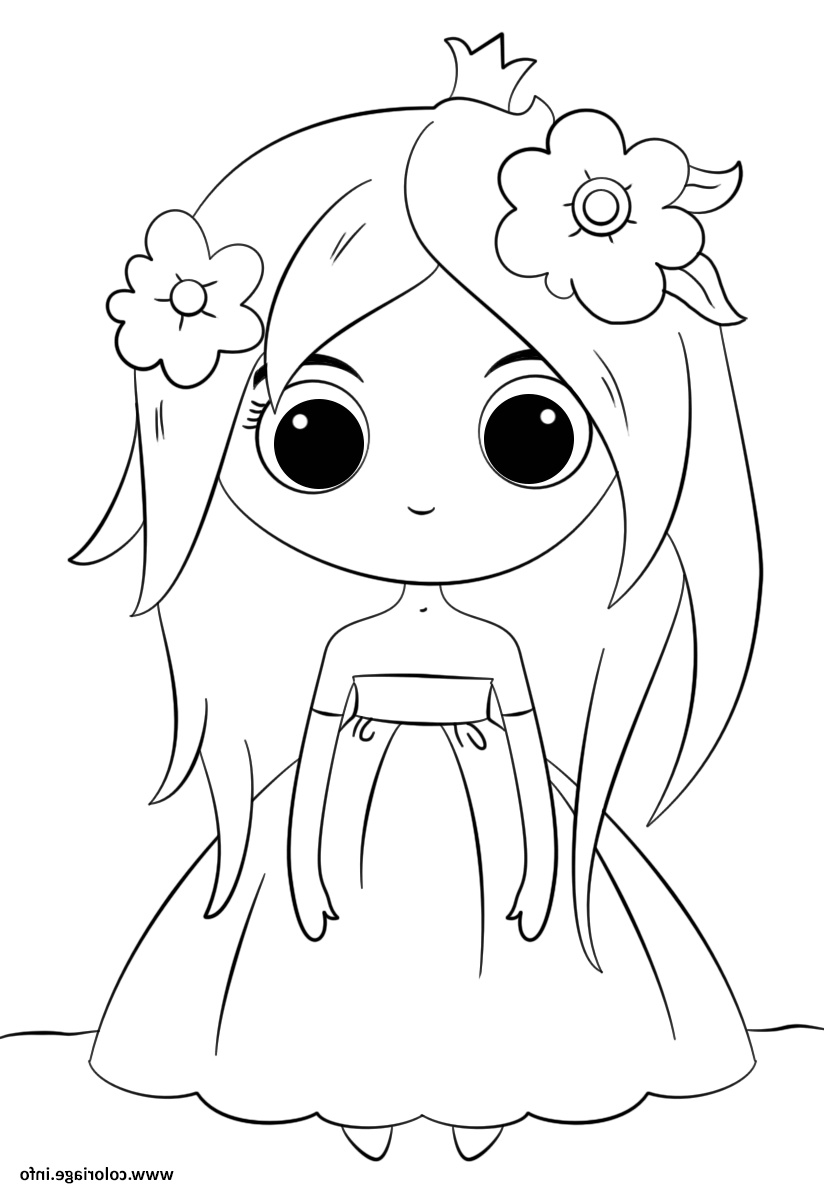 cute princess kawaii coloriage dessin