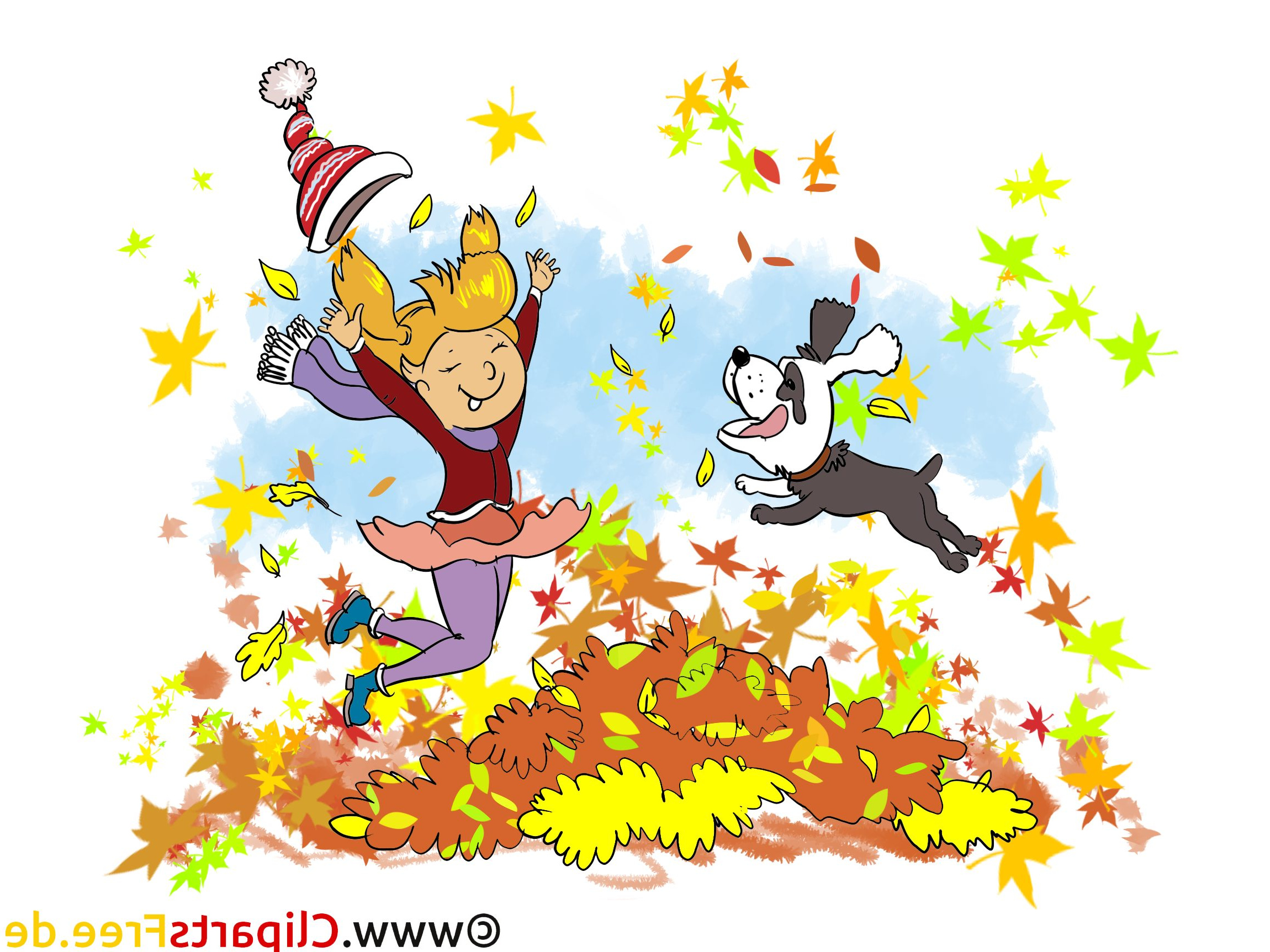 chien feuilles clipart – automne dessins gratuits 7976