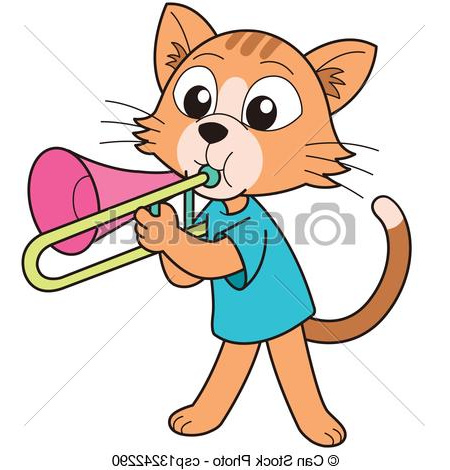trombone chat jouer dessin animé