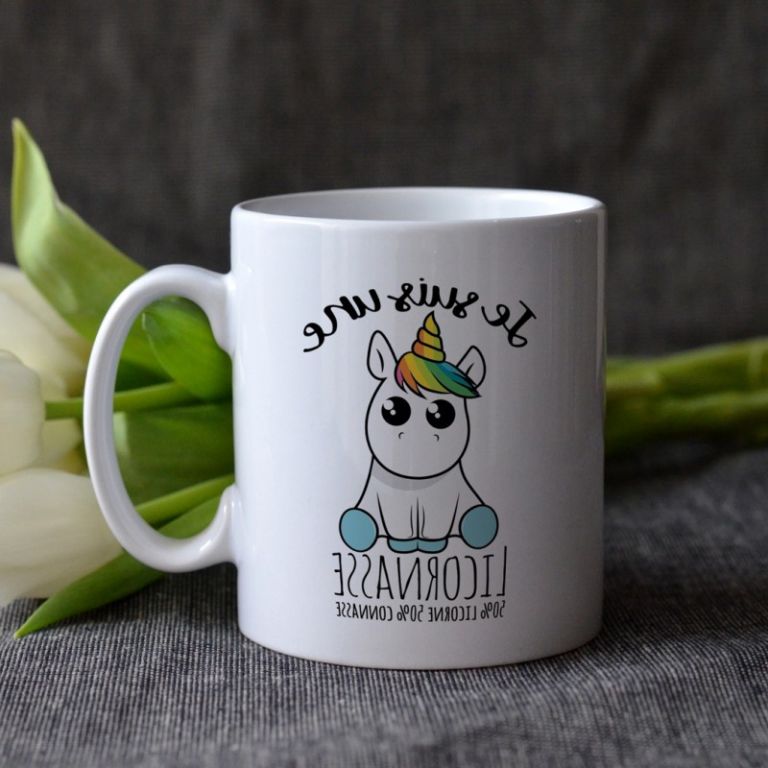 Licorne Noir Et Blanc Unique Photos Mug Blanc Licornasse Moitié Licorne Moitié