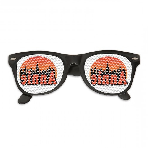 wedding printed custom logo lenses wayfarer sunglasses with clear lens