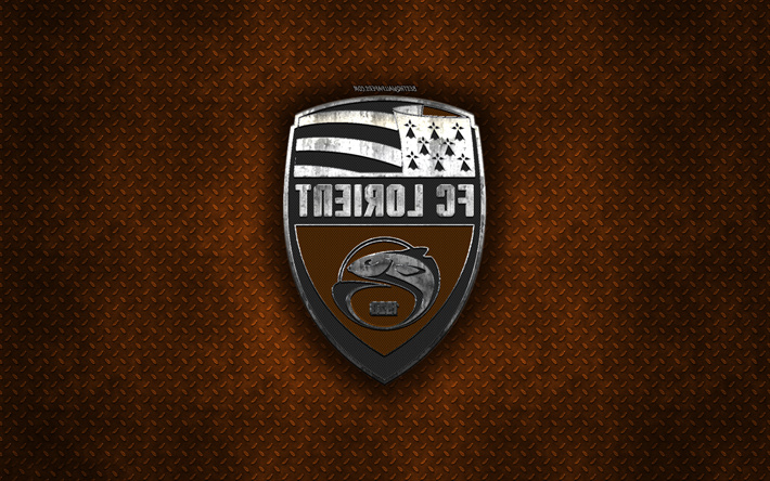 fc lorient french football club orange metal texture metal logo emblem