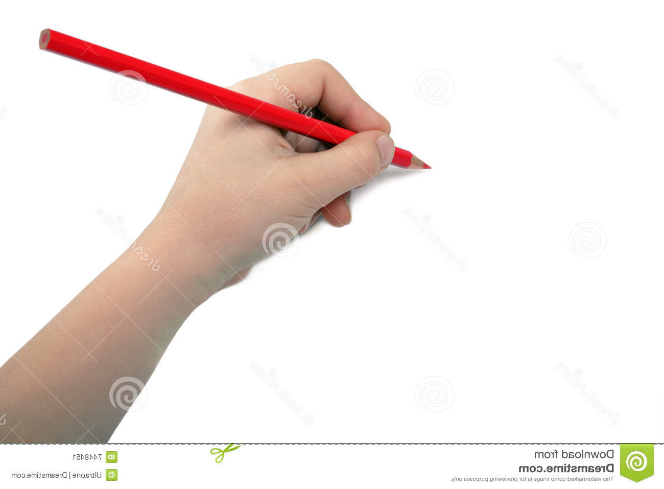 image stock l enfant dessine le rouge de crayon de main image