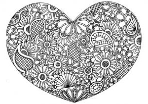 coloriage de coeur d amour dessin de coeur d amour  imprimer superbe image dessin de coeur
